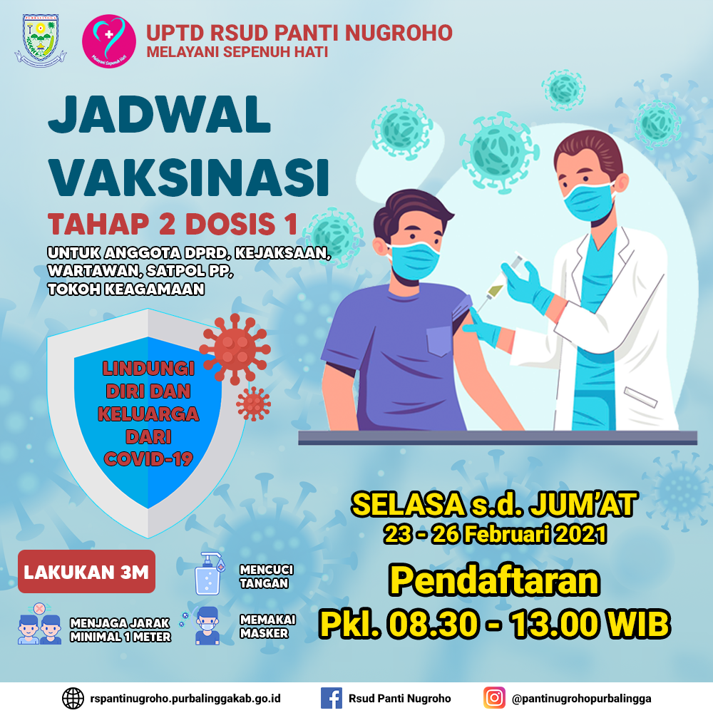 Jadwal Vaksinasi RSUD Panti Nugroho